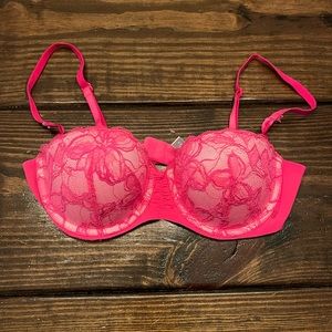 Victoria’s Secret pink lace balconet bra 34C